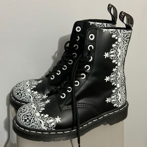Doc Marten Black and White Boots